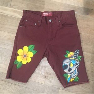 Custom painted jean shorts